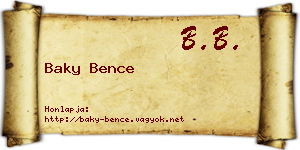 Baky Bence névjegykártya